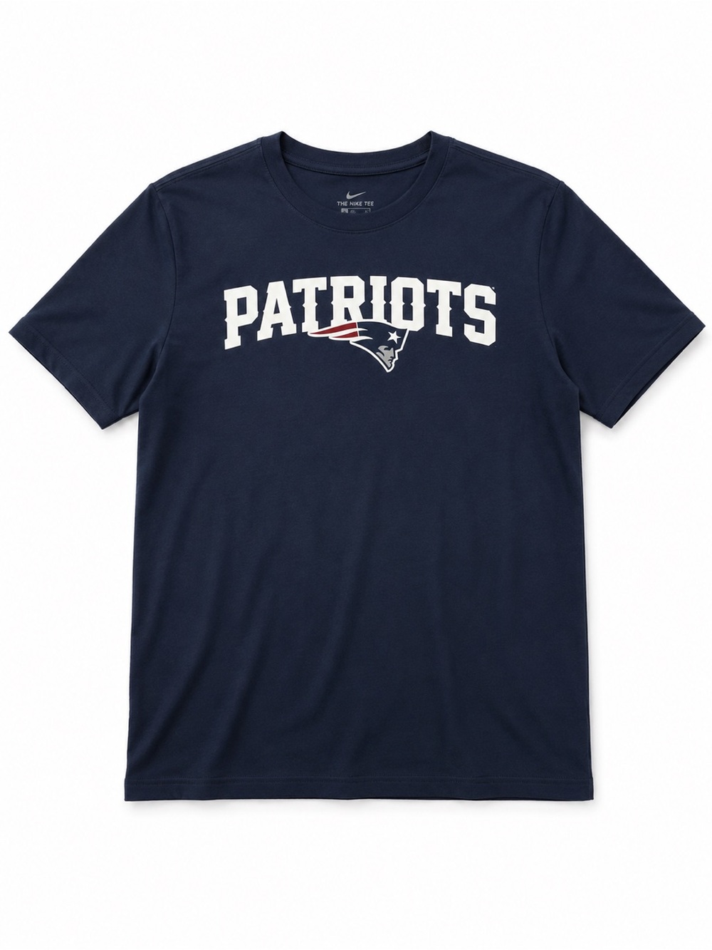 Nike Patriots Men's Navy and White Logo Tee
